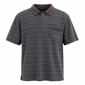 Vintage S.T. Dupont Paris Mercerized Cotton Quarter Zip Polo Shirt Striped L